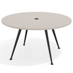 Mesa de juntas redonda, diametro 150, patas de aluminio, estructura negra
