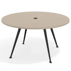 Mesa de juntas redonda, diametro 150, patas de aluminio, estructura negra