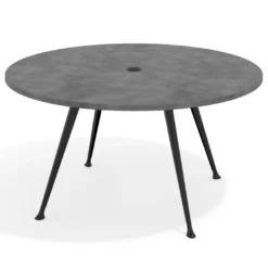 Mesa de juntas redonda, diametro 150, patas de aluminio, estructura negra