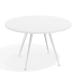 Mesa de juntas redonda, diametro 130, patas de aluminio, estructura cromada