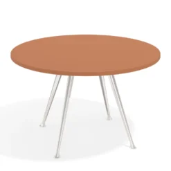Mesa de juntas redonda, diametro 130, patas de aluminio, estructura cromada