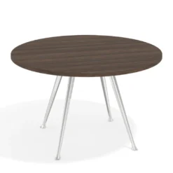 Mesa de juntas redonda, diametro 130, patas de aluminio, estructura cromada