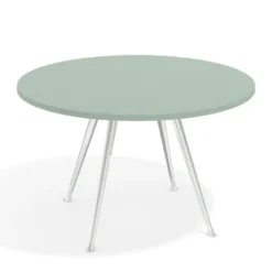 Mesa de juntas redonda, diametro 130, patas de aluminio, estructura cromada