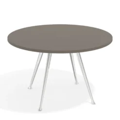 Mesa de juntas redonda, diametro 130, patas de aluminio, estructura cromada