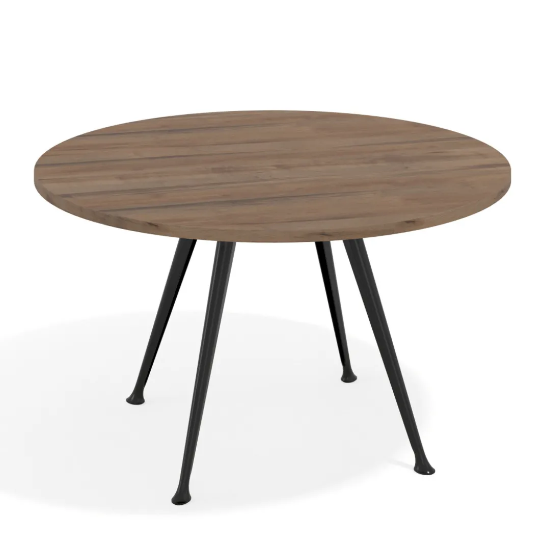 Mesa de juntas redonda, diametro 130, patas de aluminio, estructura negra