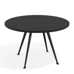 Mesa de juntas redonda, diametro 130, patas de aluminio, estructura negra