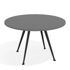 Mesa de juntas redonda, diametro 130, patas de aluminio, estructura negra
