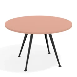 Mesa de juntas redonda, diametro 130, patas de aluminio, estructura negra