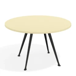 Mesa de juntas redonda, diametro 130, patas de aluminio, estructura negra
