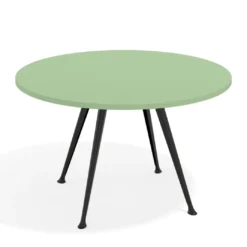 Mesa de juntas redonda, diametro 130, patas de aluminio, estructura negra