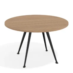 Mesa de juntas redonda, diametro 130, patas de aluminio, estructura negra