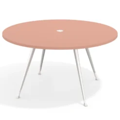Mesa de juntas redonda, diametro 150, patas de aluminio, estructura cromada