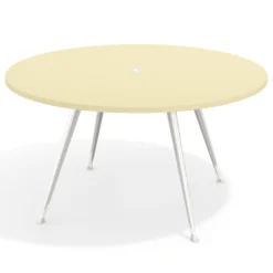 Mesa de juntas redonda, diametro 150, patas de aluminio, estructura cromada