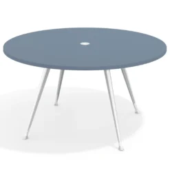 Mesa de juntas redonda, diametro 150, patas de aluminio, estructura cromada