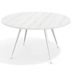 Mesa de juntas redonda, diametro 150, patas de aluminio, estructura cromada