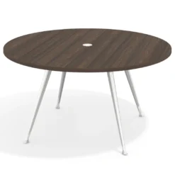 Mesa de juntas redonda, diametro 150, patas de aluminio, estructura cromada