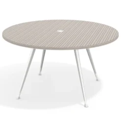 Mesa de juntas redonda, diametro 150, patas de aluminio, estructura cromada