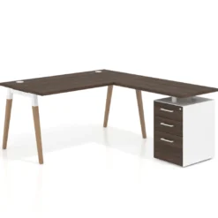 Mesa de oficina con cajones Arki, frontales de melamina