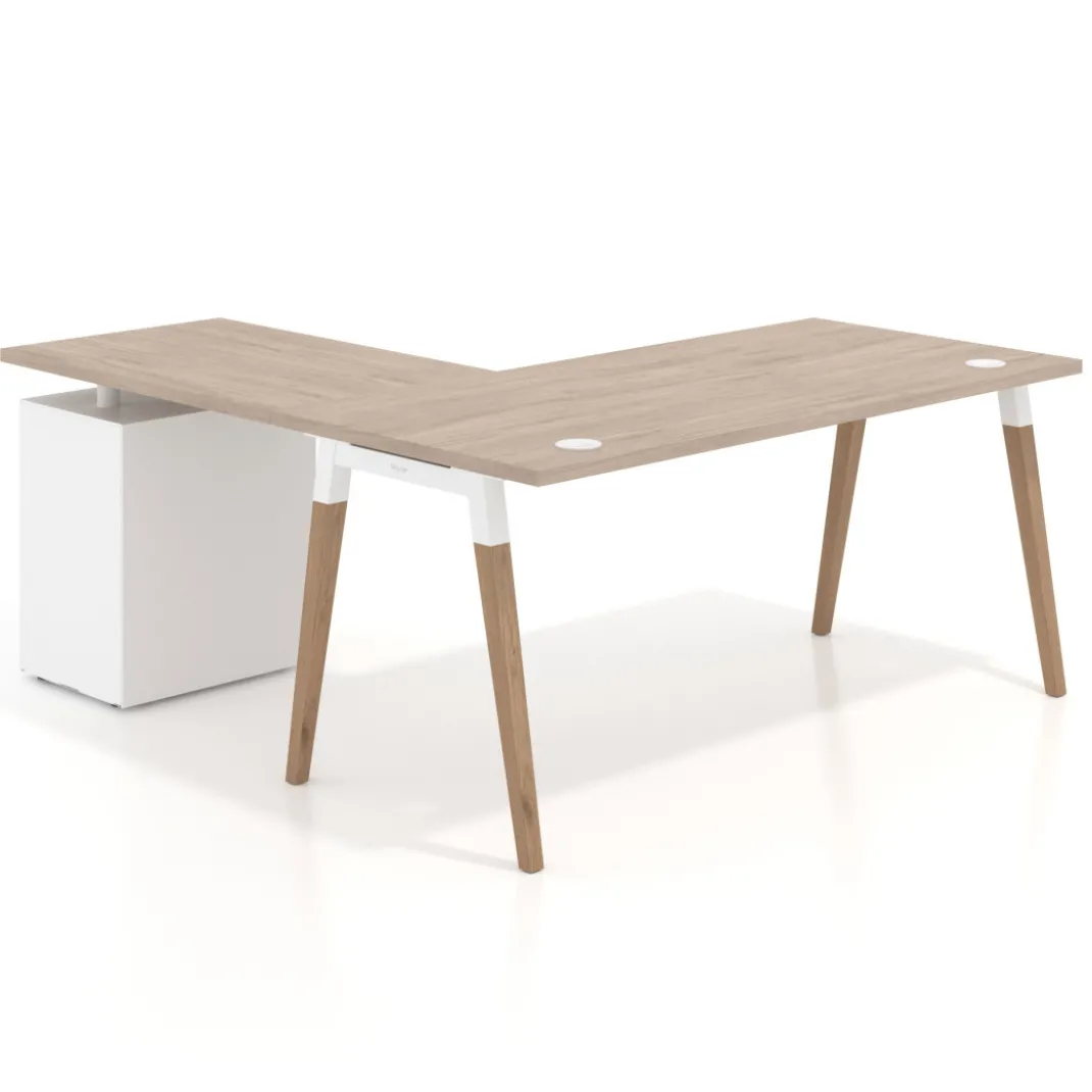 Mesa de oficina con cajones Arki, frontales de melamina
