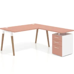 Mesa de oficina con cajones Arki, frontales de melamina