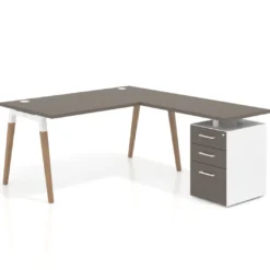 Mesa de oficina con cajones Arki, frontales de melamina