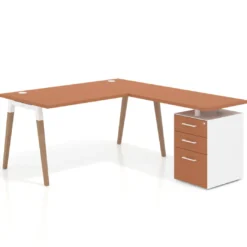 Mesa de oficina con cajones Arki, frontales de melamina
