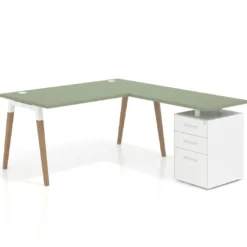 Mesa de oficina con cajones Arki, frontales de metal