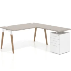 Mesa de oficina con cajones Arki, frontales de metal
