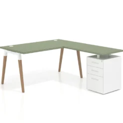 Mesa de oficina con cajones Arki, frontales de metal