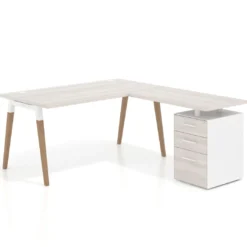 Mesa de oficina con cajones Arki, frontales de melamina