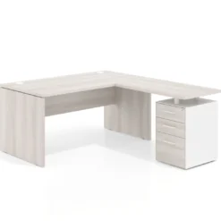 Mesa de Oficina con cajones Work Plus fondo 80, frontales melamina diseño monocolor