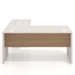 Mesa de Oficina con cajones Work Plus fondo 80, frontales melamina diseño rayado