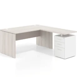 Mesa de Oficina con cajones Work Plus fondo 80, frontales de metal estructura california