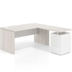 Mesa de Oficina con cajones Work Plus fondo 80, frontales de metal estructura california