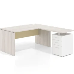 Mesa de Oficina con cajones Work Plus fondo 80, frontales de metal estructura california