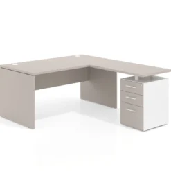 Mesa de Oficina con cajones Work Plus fondo 80, frontales melamina diseño monocolor
