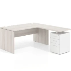 Mesa de Oficina con cajones Work Plus fondo 80, frontales de metal diseño monocolor