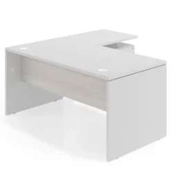 Mesa de Oficina con cajones Work Plus fondo 80, frontales de metal estructura blanco mate
