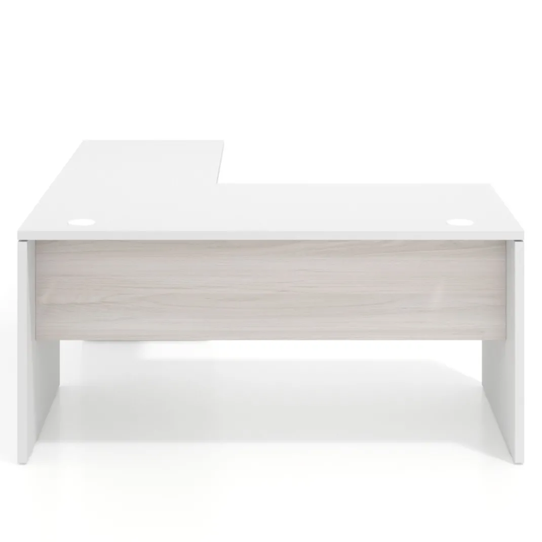 Mesa de Oficina con cajones Work Plus, ala corta, fondo 80, frontales melamina estructura blanco mate