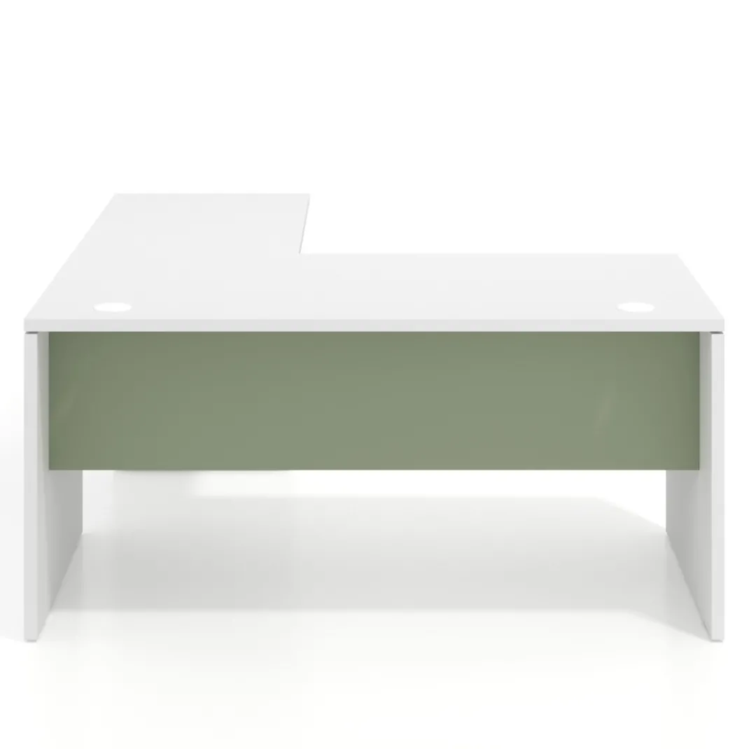 Mesa de Oficina con cajones Work Plus fondo 80, frontales de metal estructura blanco mate