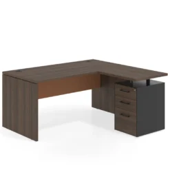 Mesa de Oficina con cajones Work Plus, ala corta, fondo 80, frontales melamina estructura mistral