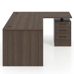 Mesa de Oficina con cajones Work Plus, ala corta, fondo 80, frontales melamina estructura mistral
