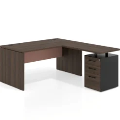 Mesa de Oficina con cajones Work Plus fondo 80, frontales melamina estructura mistral