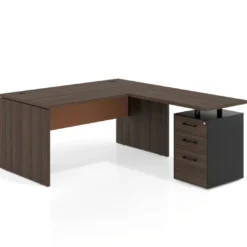 Mesa de Oficina con cajones Work Plus fondo 80, frontales melamina estructura mistral