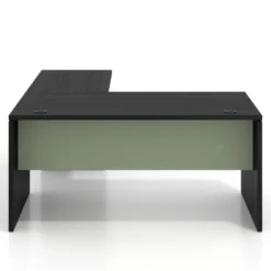 Mesa de Oficina con cajones Work Plus fondo 80, frontales de metal estructura bocamina