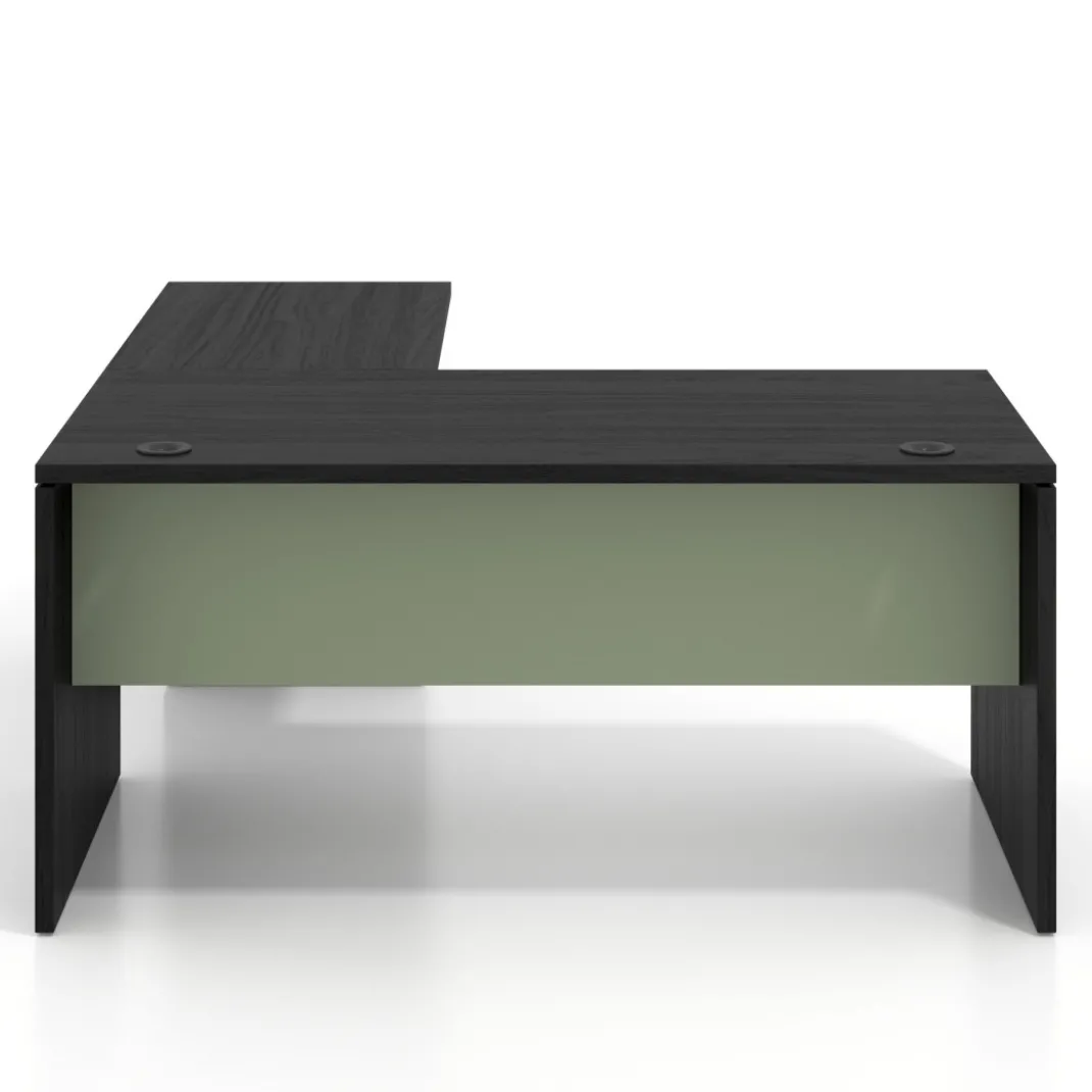 Mesa de Oficina con cajones Work Plus fondo 80, frontales de metal estructura bocamina
