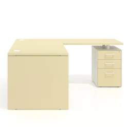Mesa de Oficina con cajones Work Plus fondo 80, frontales melamina diseño bicolor