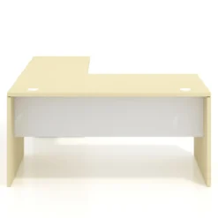 Mesa de Oficina con cajones Work Plus, ala corta, fondo 80, frontales melamina estructura bocamina