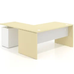 Mesa de Oficina con cajones Work Plus fondo 80, frontales melamina diseño bicolor