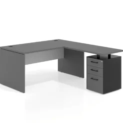 Mesa de Oficina con cajones Work Plus fondo 80, frontales melamina diseño bicolor
